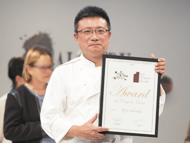 Mary Chocolate chocolatier. he received top prize for the second year in a row from French chocolate rating authority C.C.C. (Le club des croqueurs de chocolate) for his work with prestige brand Tokyo Chocolate.