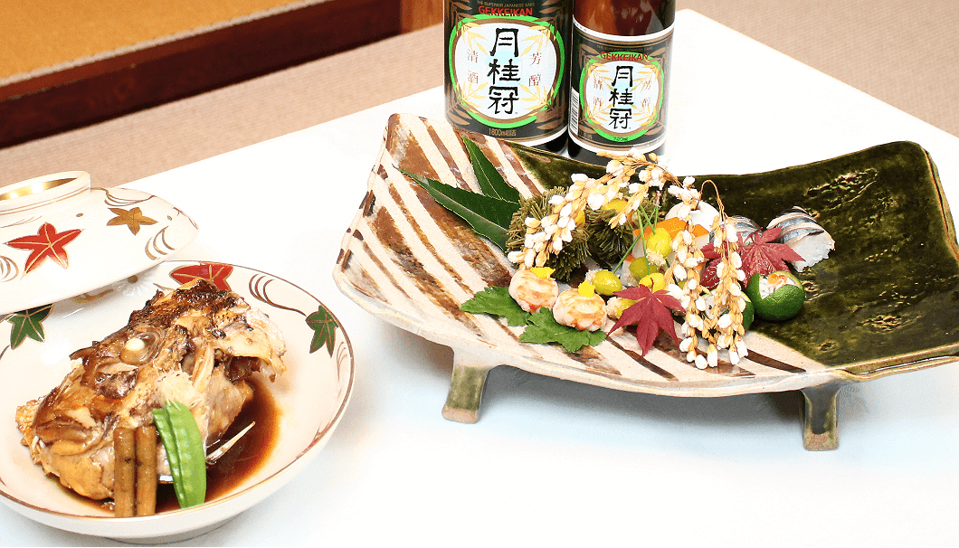 Caption: Tokusen served at the historic Kyoto restaurant, Kyorori Manshige