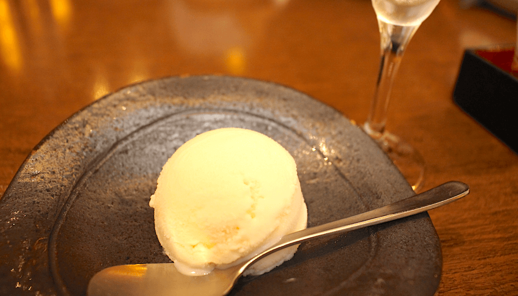ice cream made from sake lees