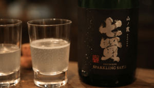 shichiken sparklingsake from Yamaanashi